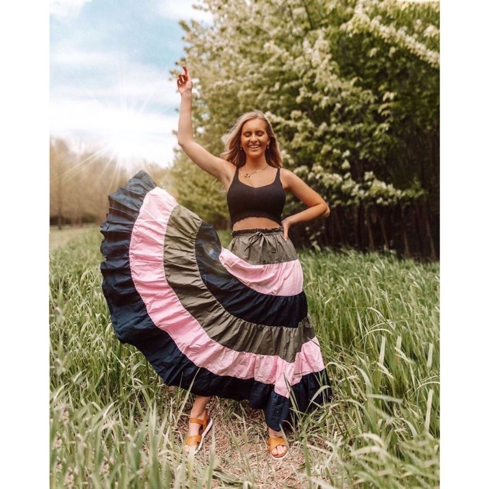 Anthropologie Penelope Tiered Maxi Skirt